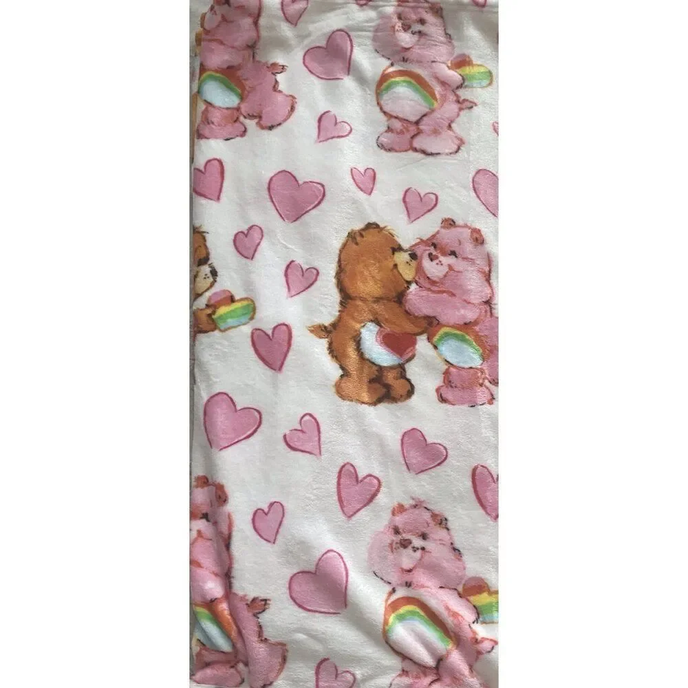 Care Bears Soft Plush Throw Blanket 50 X 70”‎ Kisses Hearts Love Valentines NEW